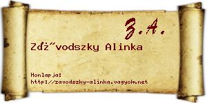 Závodszky Alinka névjegykártya